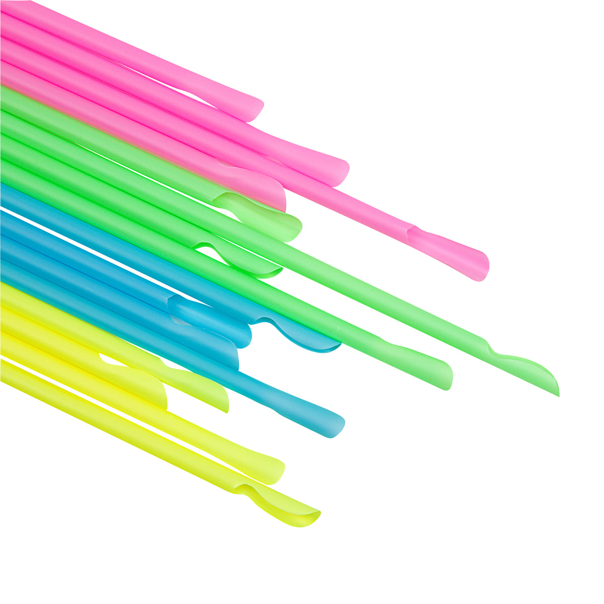 Basic Nature Assorted PLA Plastic Spoon Straw - Unwrapped, Compostable ...
