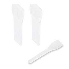 Basic Nature White CPLA Plastic Ice Cream Spoon - Heat-Resistant, Compostable - 4