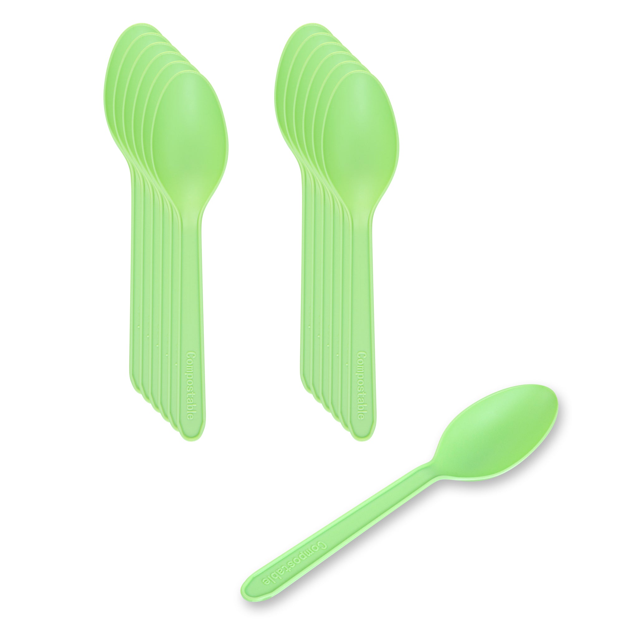 Basic Nature Green CPLA Plastic Dessert Spoon - Heat-Resistant ...