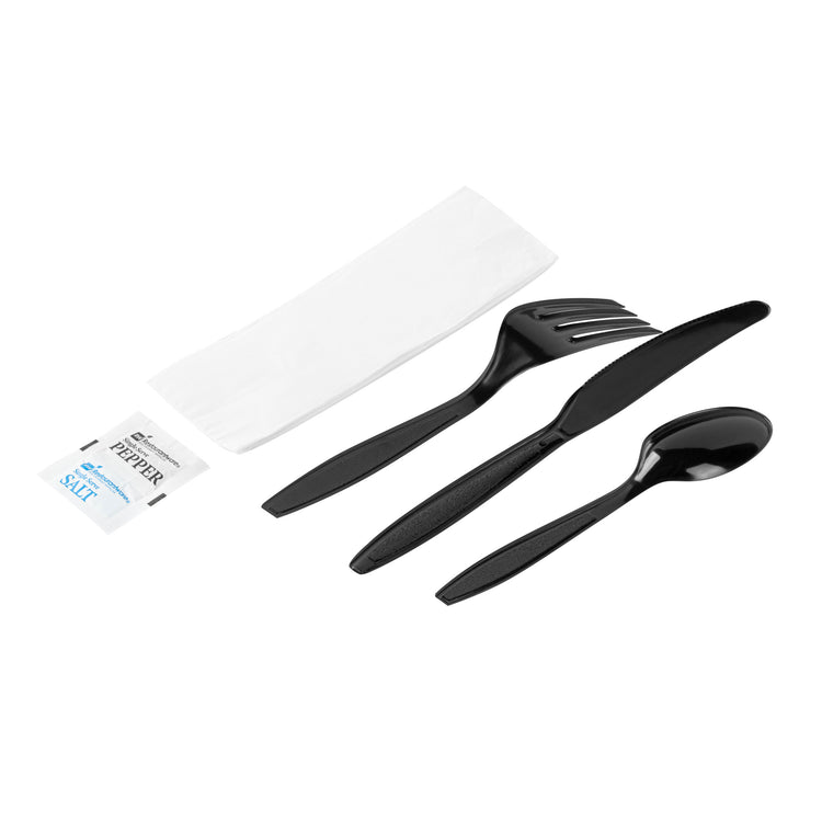 MT Products White Plastic Utensils - Individually Wrapped Disposable Silverware 50-Pack