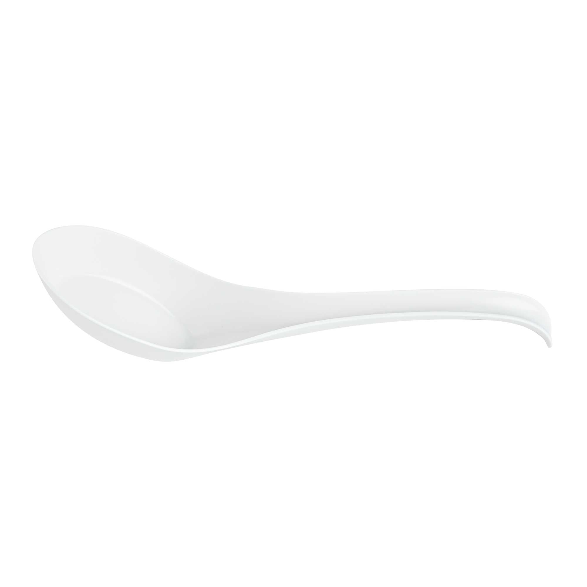 Chef 101 White Plastic Asian Soup Spoon - 6 1/2" x 1 3/4" x 3 1/4" - 2000 count box