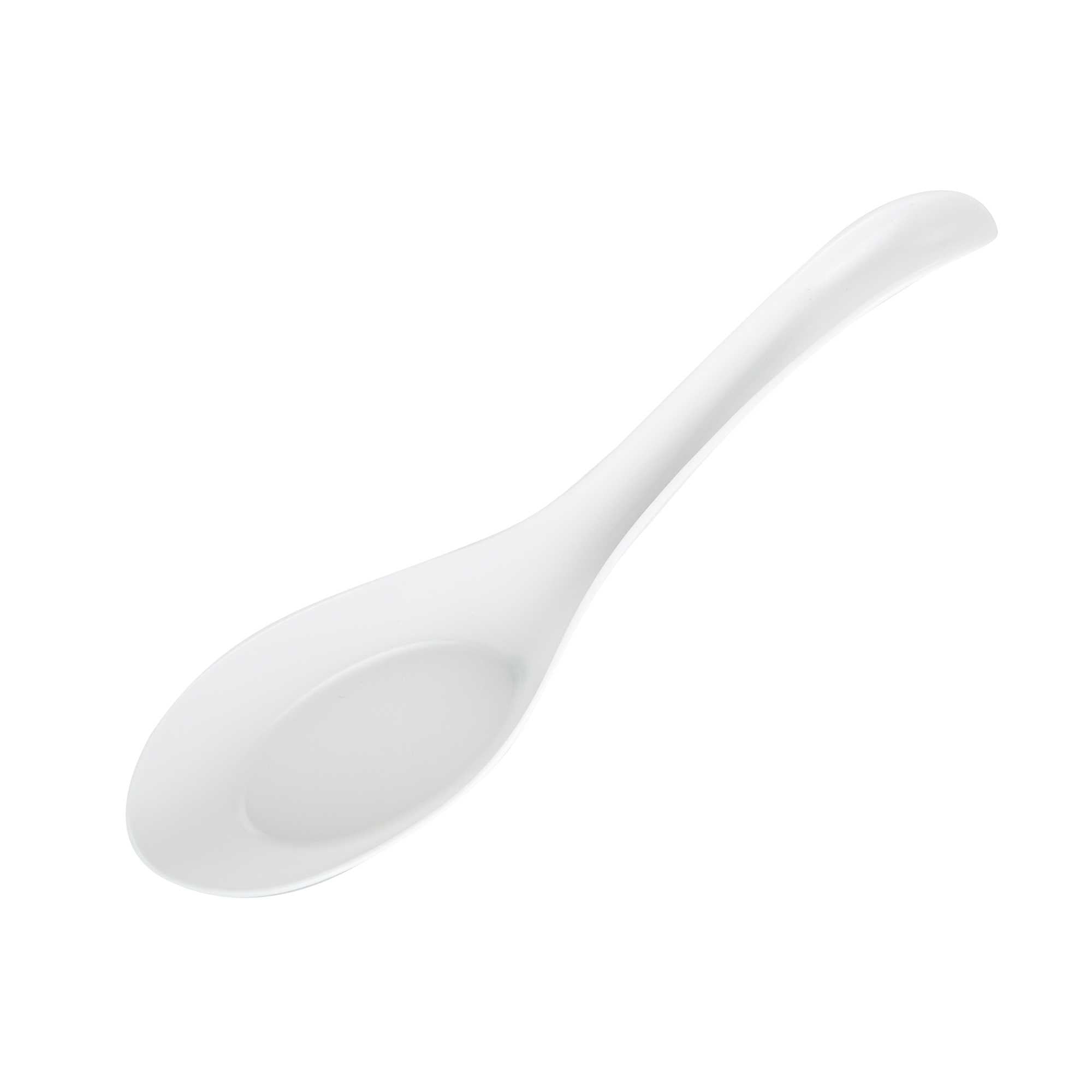 Chef 101 White Plastic Asian Soup Spoon - 6 1/2" x 1 3/4" x 3 1/4" - 2000 count box