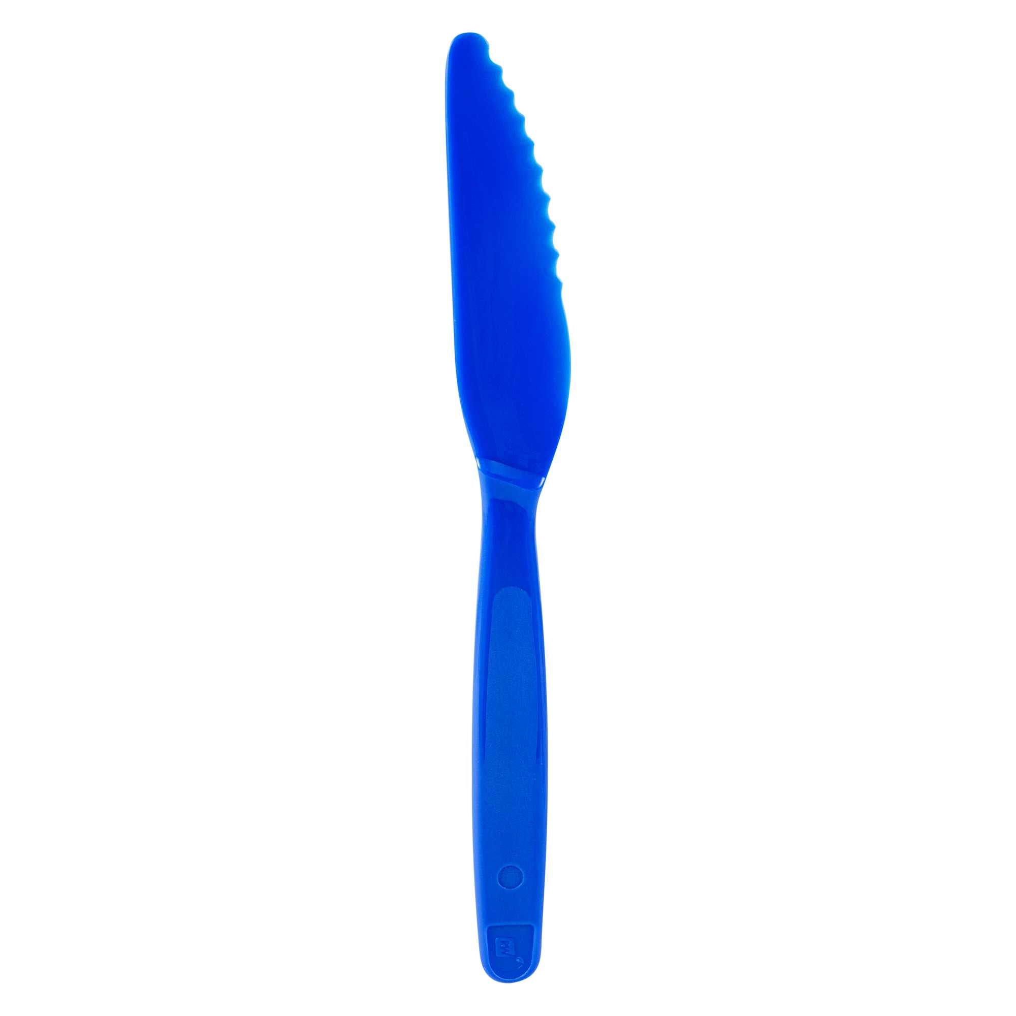RW Kids Blue Plastic Knife - 7" - 10 count box