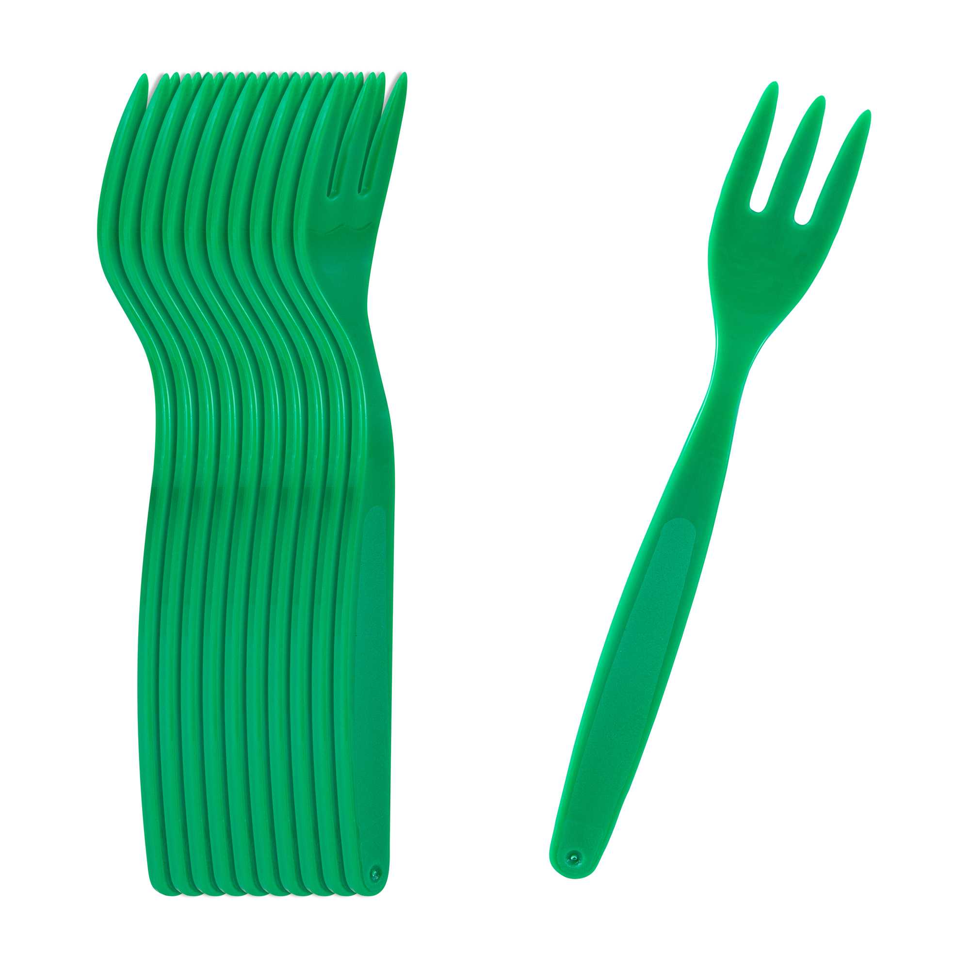 RW Kids Green Plastic Fork - 6 3/4" - 10 count box