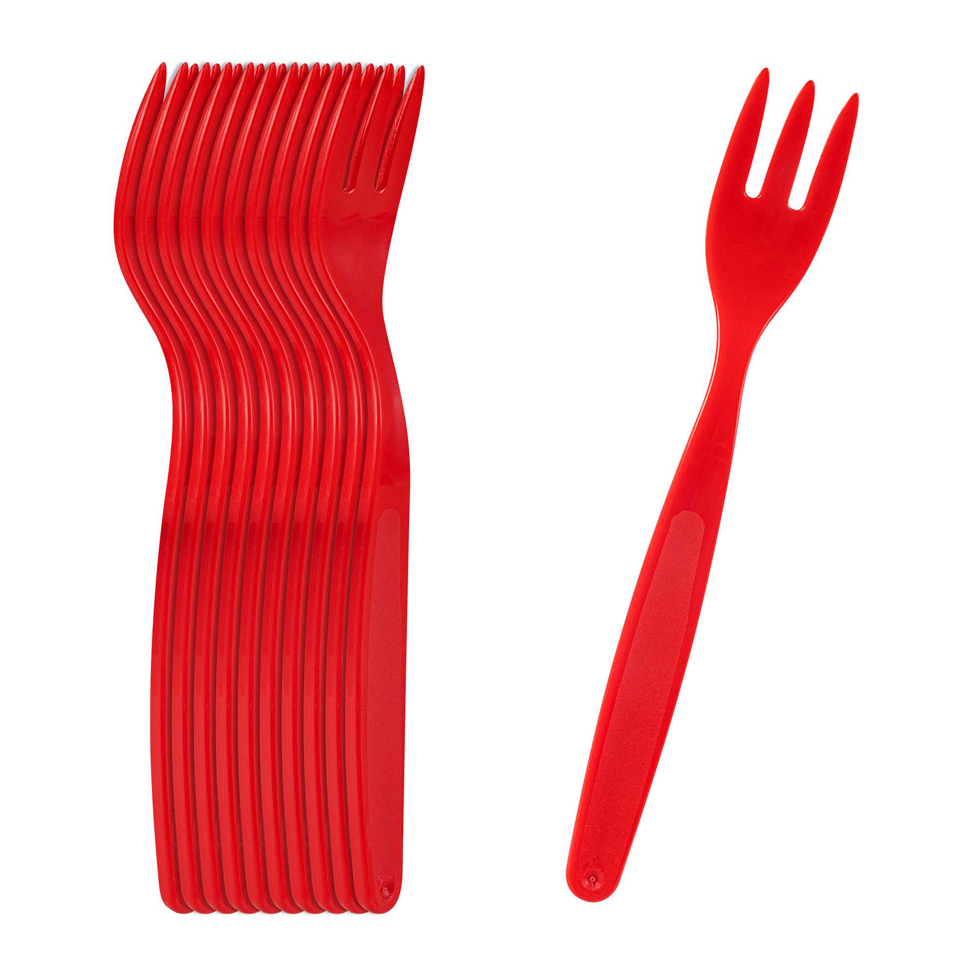 RW Kids Red Plastic Fork - 6 3/4" - 10 count box