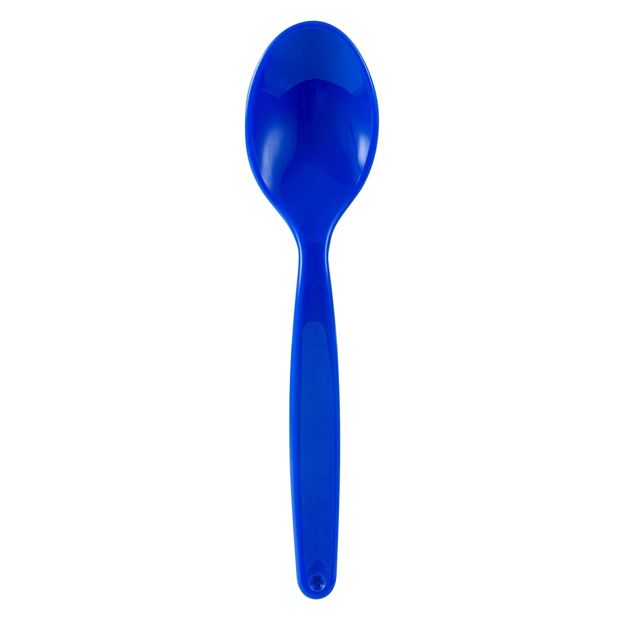 RW Kids Blue Plastic Spoon - 6 3/4" x 1 1/4" - 10 count box