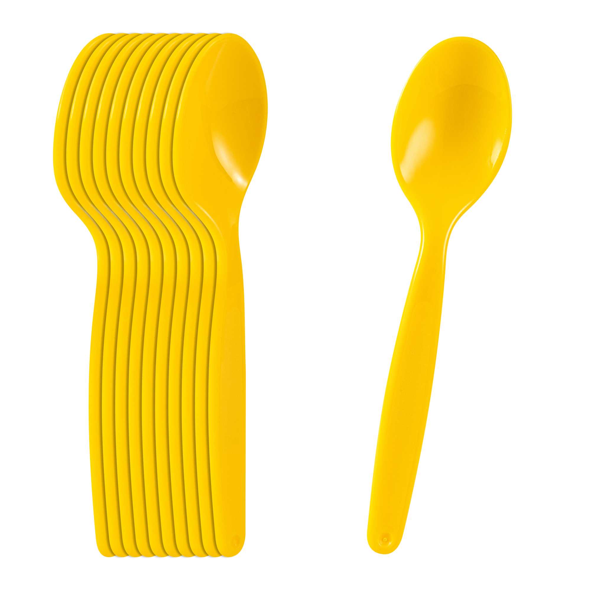 RW Kids Yellow Plastic Spoon - 6 3/4" x 1 1/4" - 10 count box