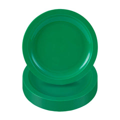 RW Kids Round Green Plastic Plate - 6 3/4