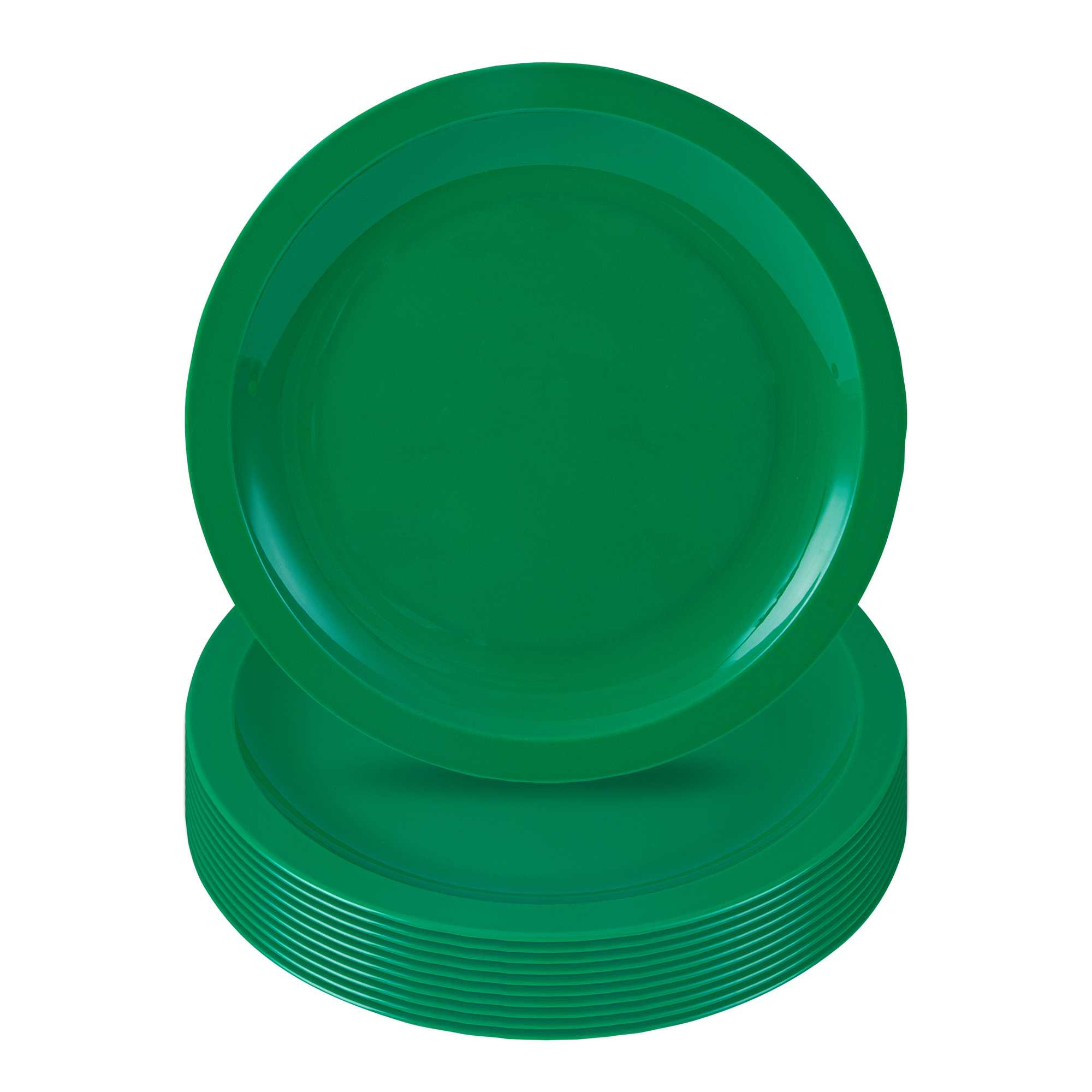 RW Kids Round Green Plastic Plate - 9" x 9" - 60 count box