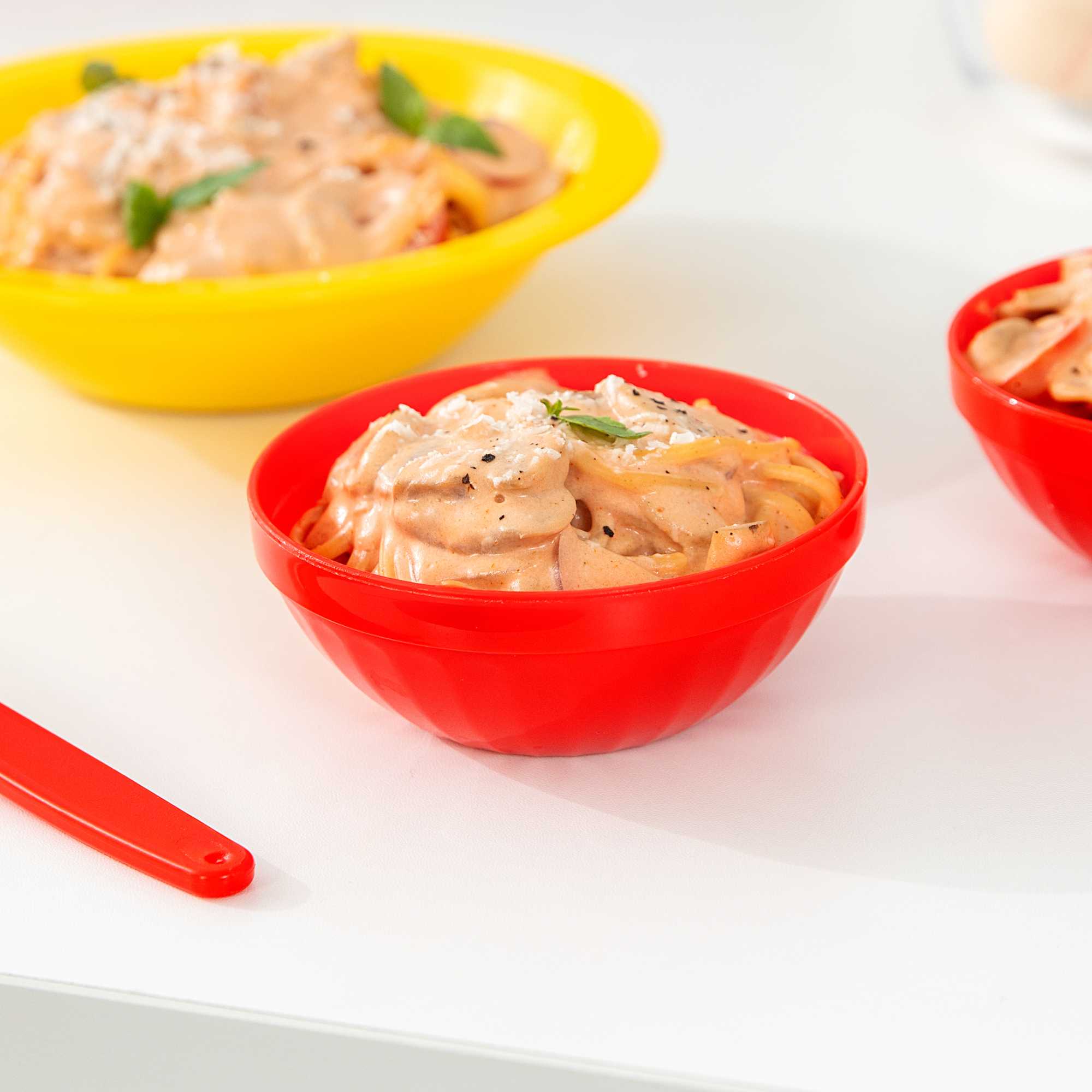 RW Kids 7 oz Round Red Plastic Bowl - 4" x 4" x 7" - 120 count box