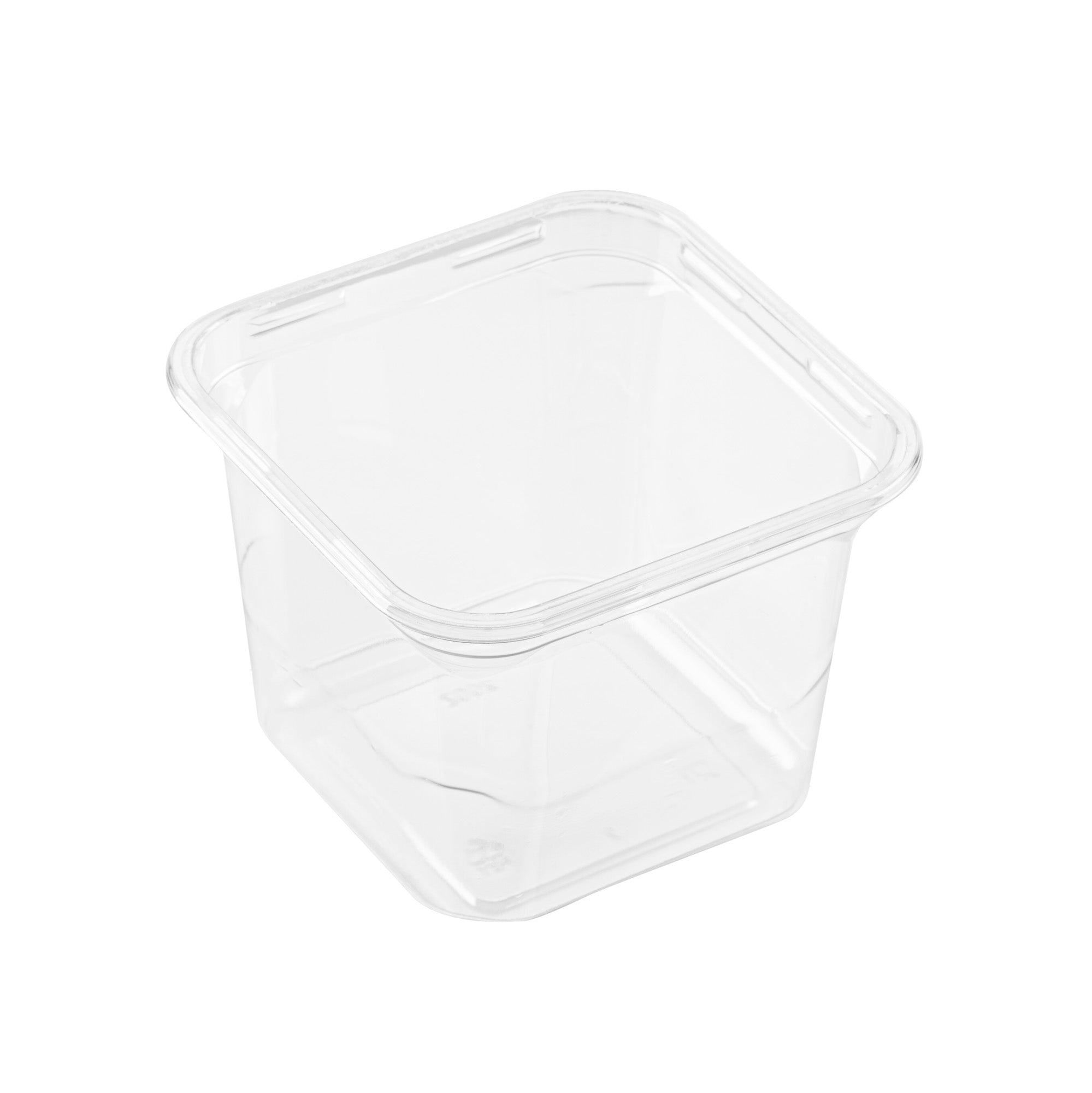 Thermo Tek 20 oz Square Clear Plastic Deli / Snack Container - 4 1/2" x 4 1/2" x 3 1/2" - 50 count box