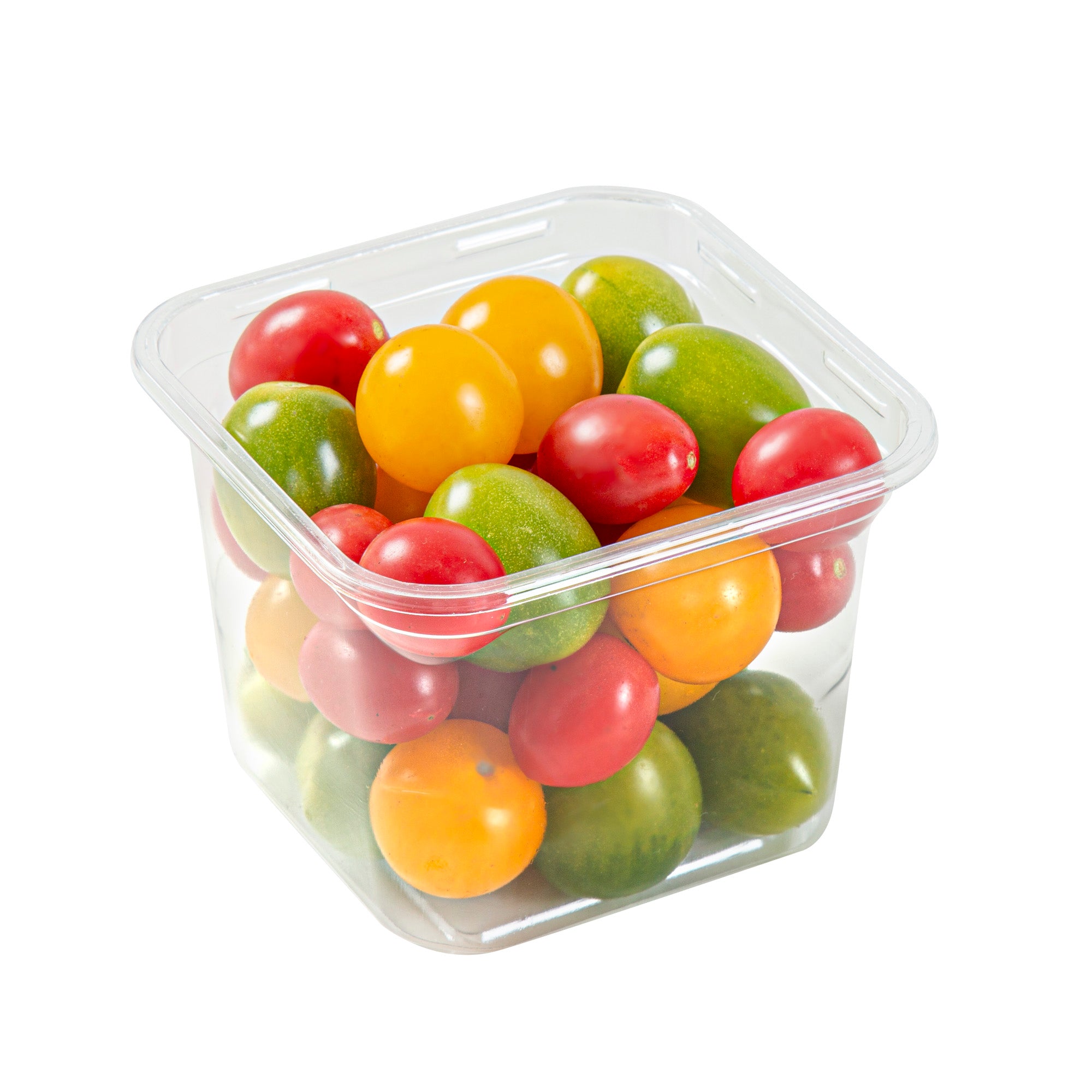 Thermo Tek 20 oz Square Clear Plastic Deli / Snack Container - 4 1/2" x 4 1/2" x 3 1/2" - 50 count box