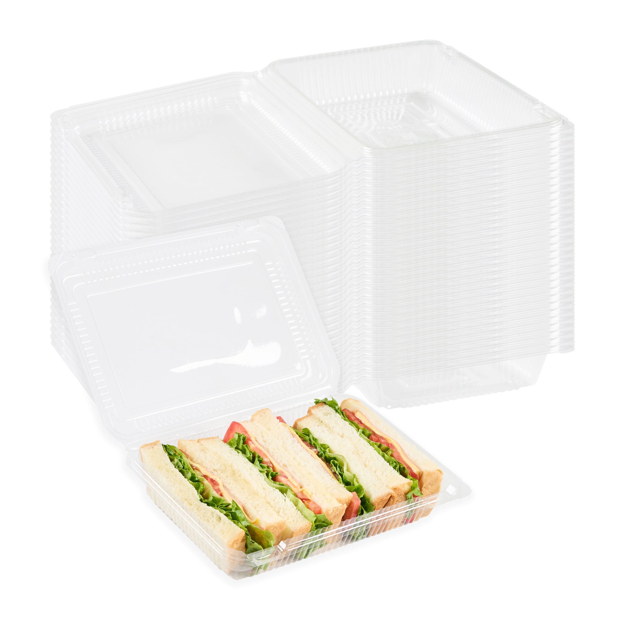 Thermo Tek Rectangle Clear Plastic Clamshell Container - 8 1/4