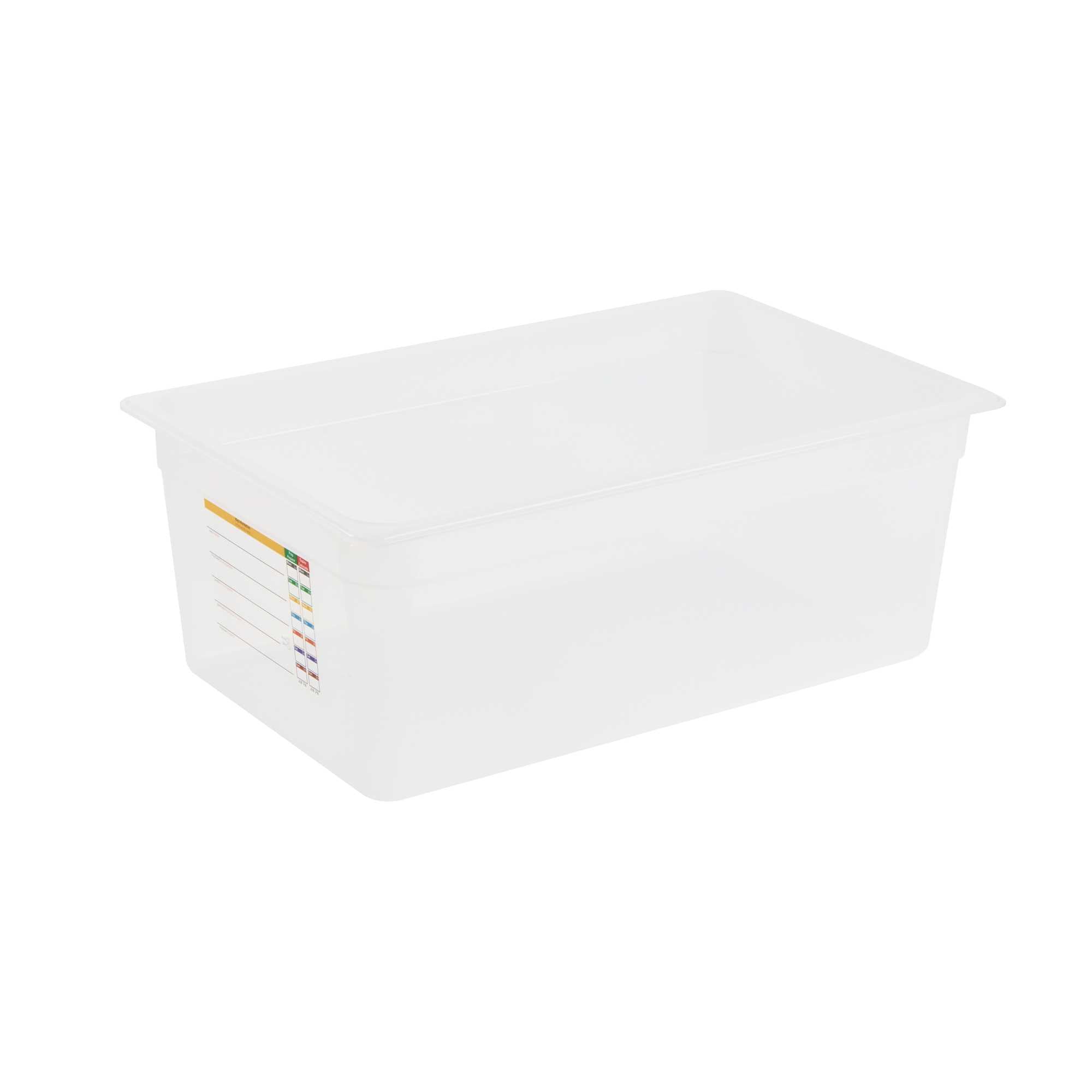 Met Lux Rectangle White Polypropylene Full Size Food Pan - 8" Deep, with Label - 1 count box