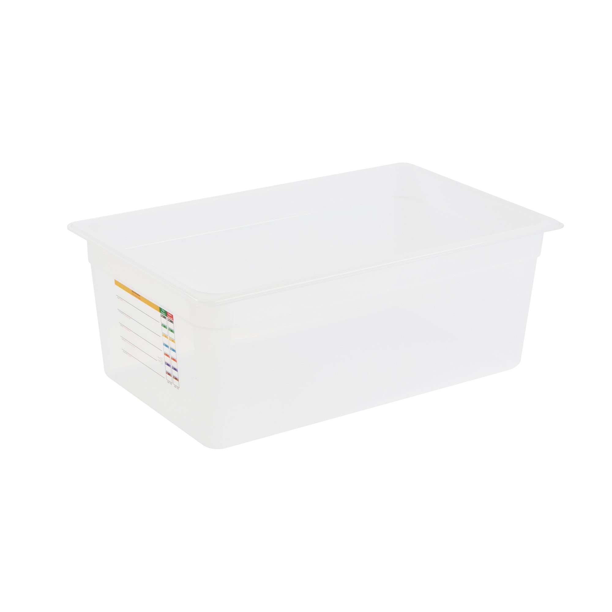 Met Lux Rectangle White Polypropylene Full Size Food Pan - 8" Deep, with Label - 10 count box
