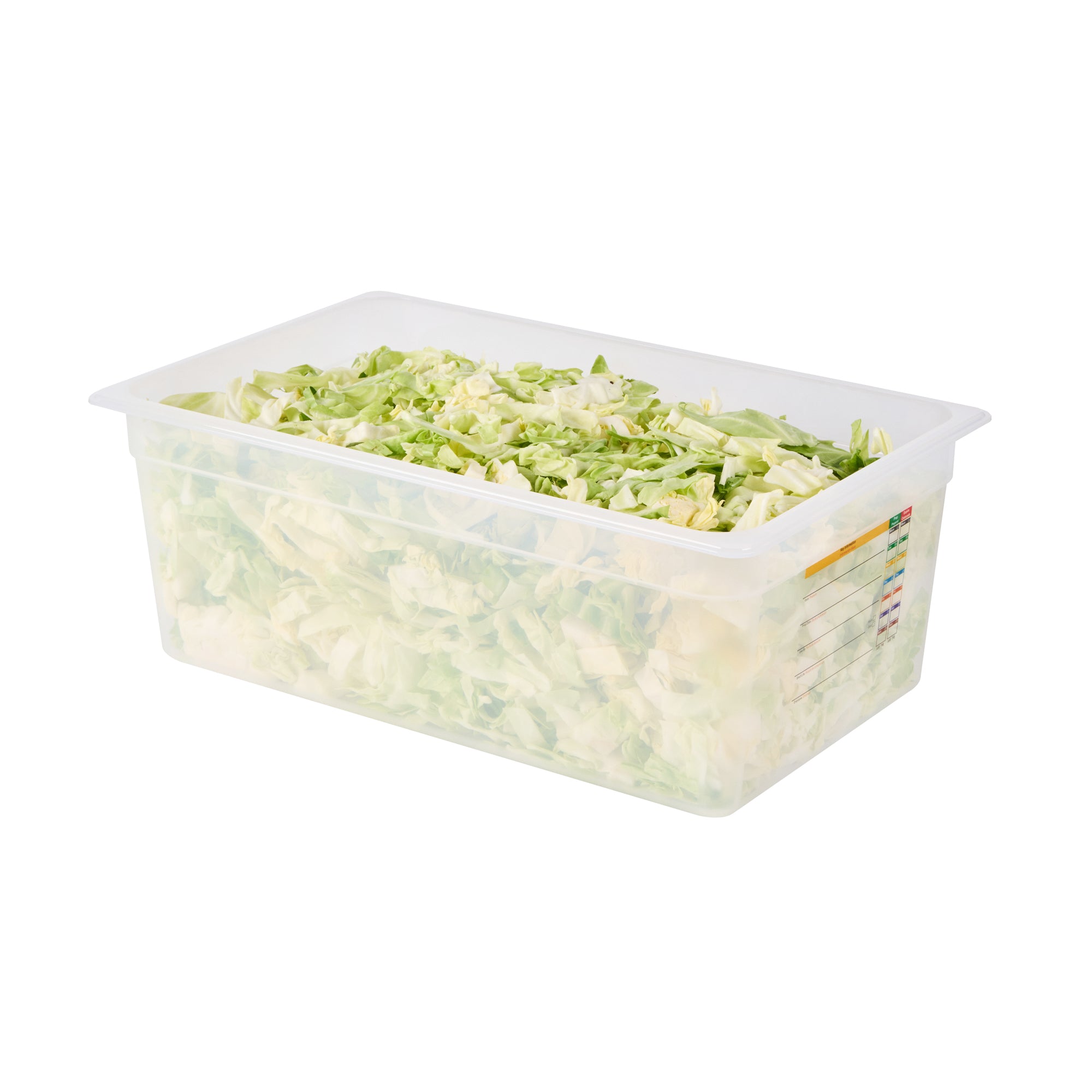 Met Lux Rectangle White Polypropylene Full Size Food Pan - 8" Deep, with Label - 10 count box