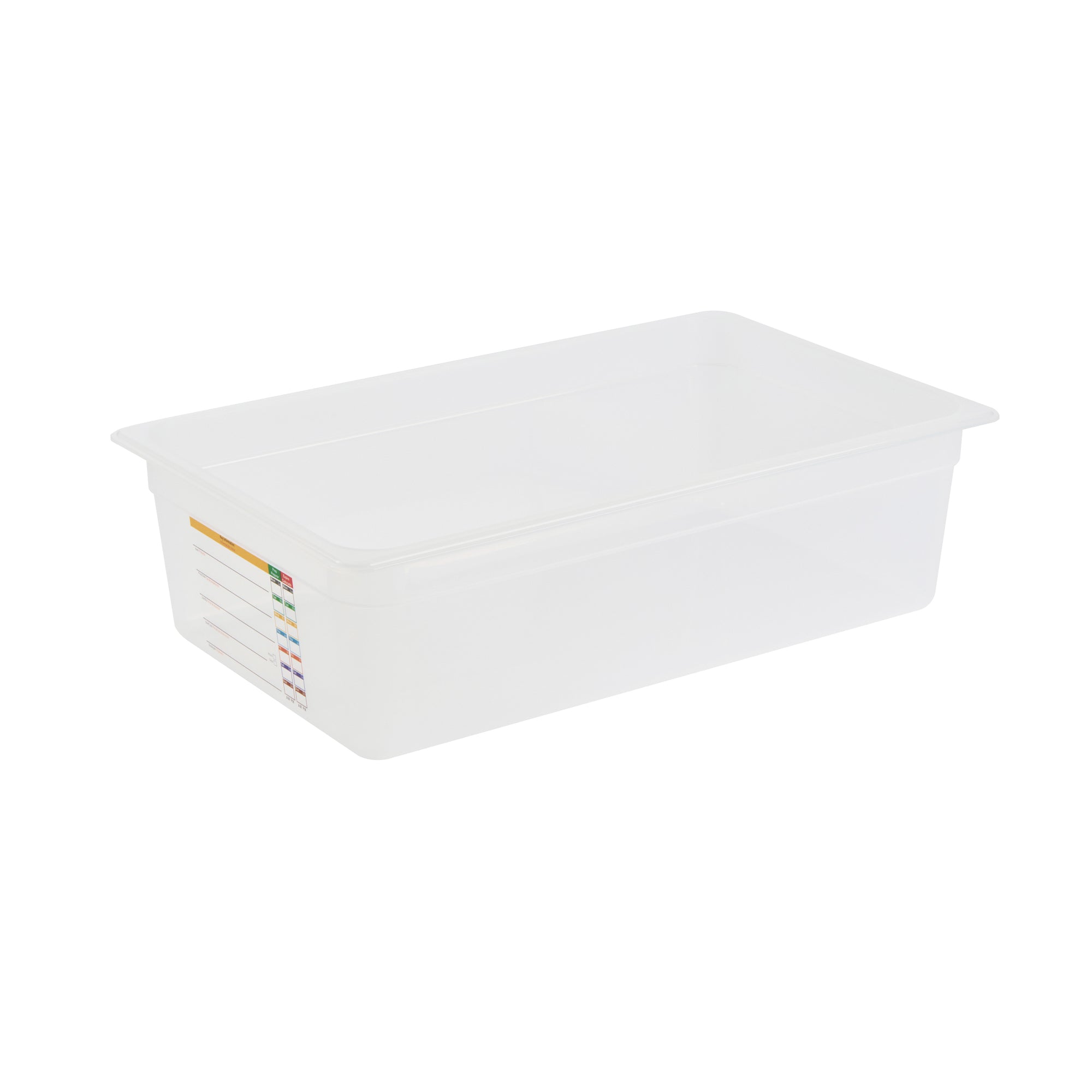 Met Lux Rectangle White Polypropylene Full Size Food Pan - 6" Deep, with Label - 10 count box