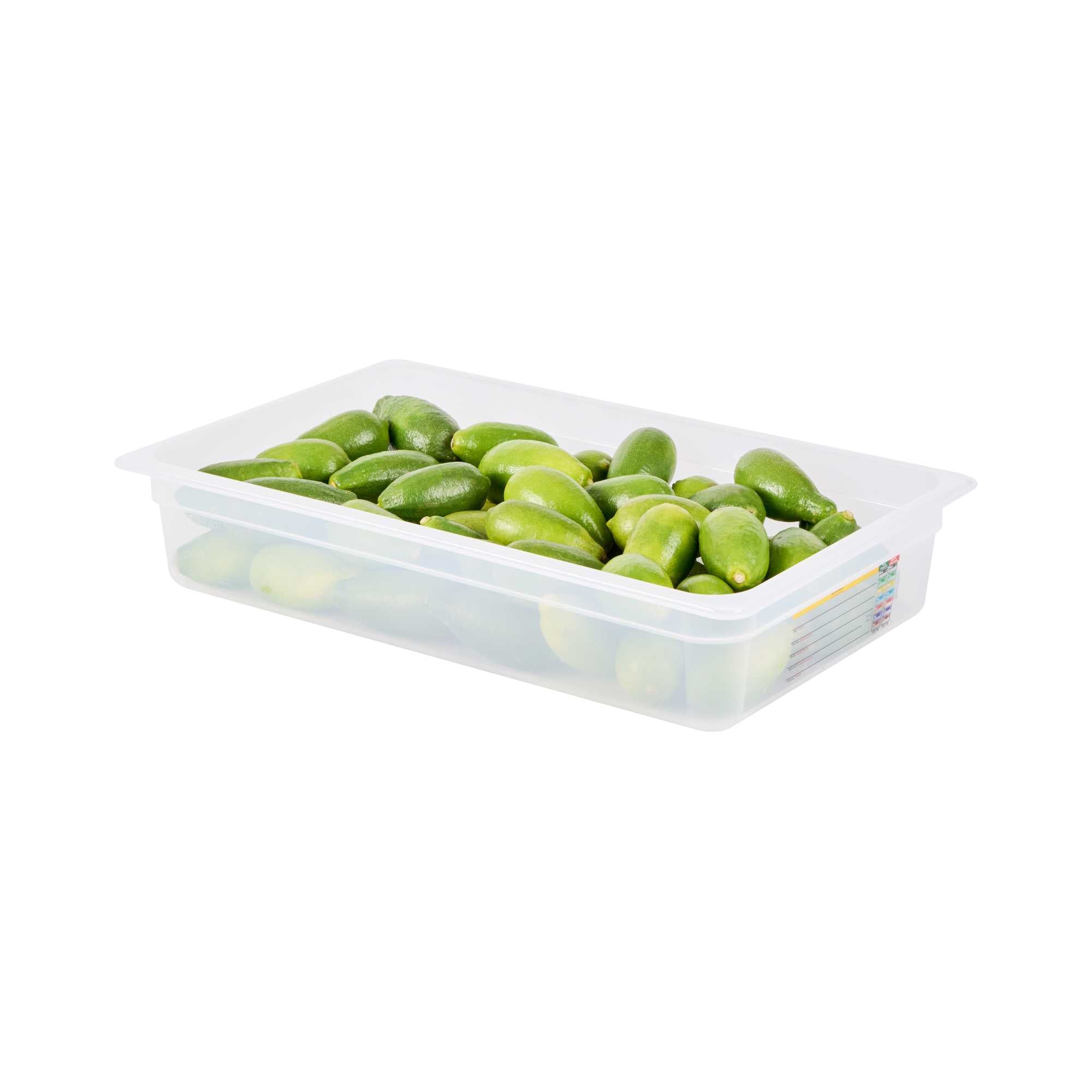 Met Lux Rectangle White Polypropylene Full Size Food Pan - 4" Deep, with Label - 1 count box