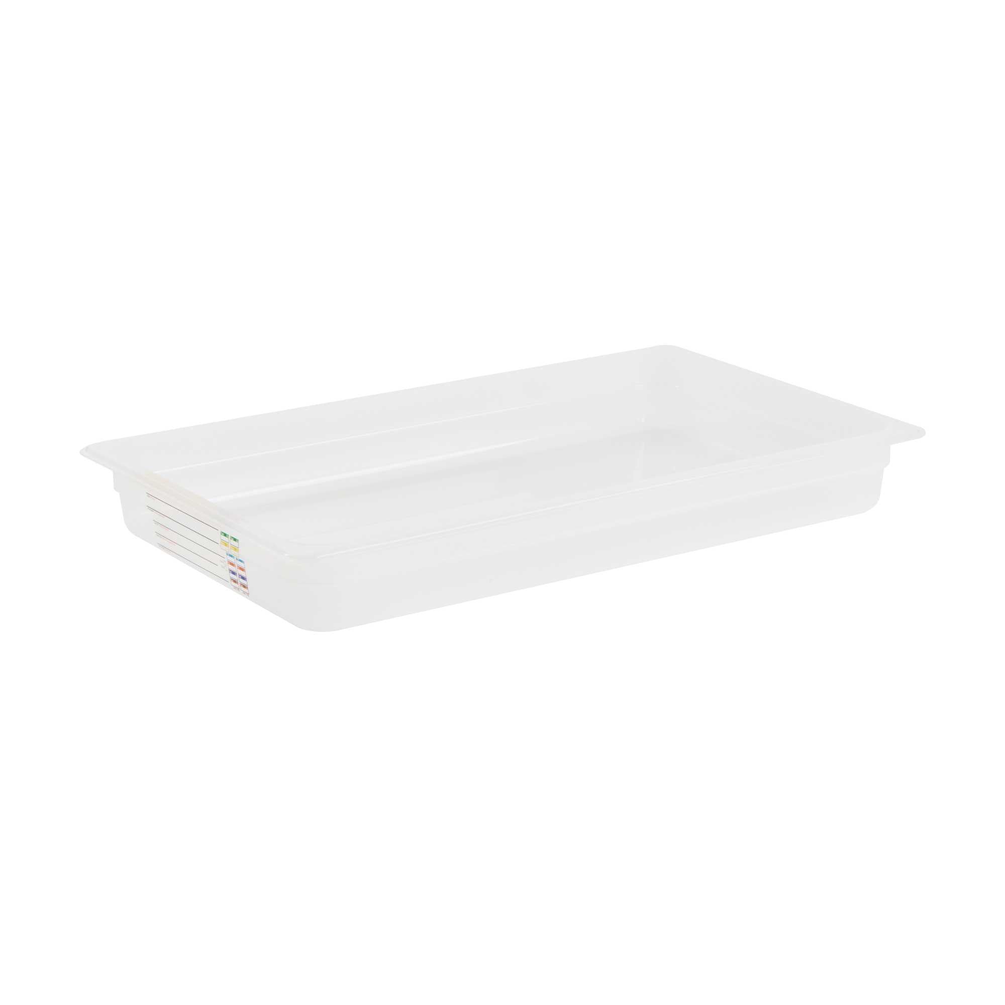 Met Lux Rectangle White Polypropylene Full Size Food Pan - 2.5" Deep, with Label - 1 count box