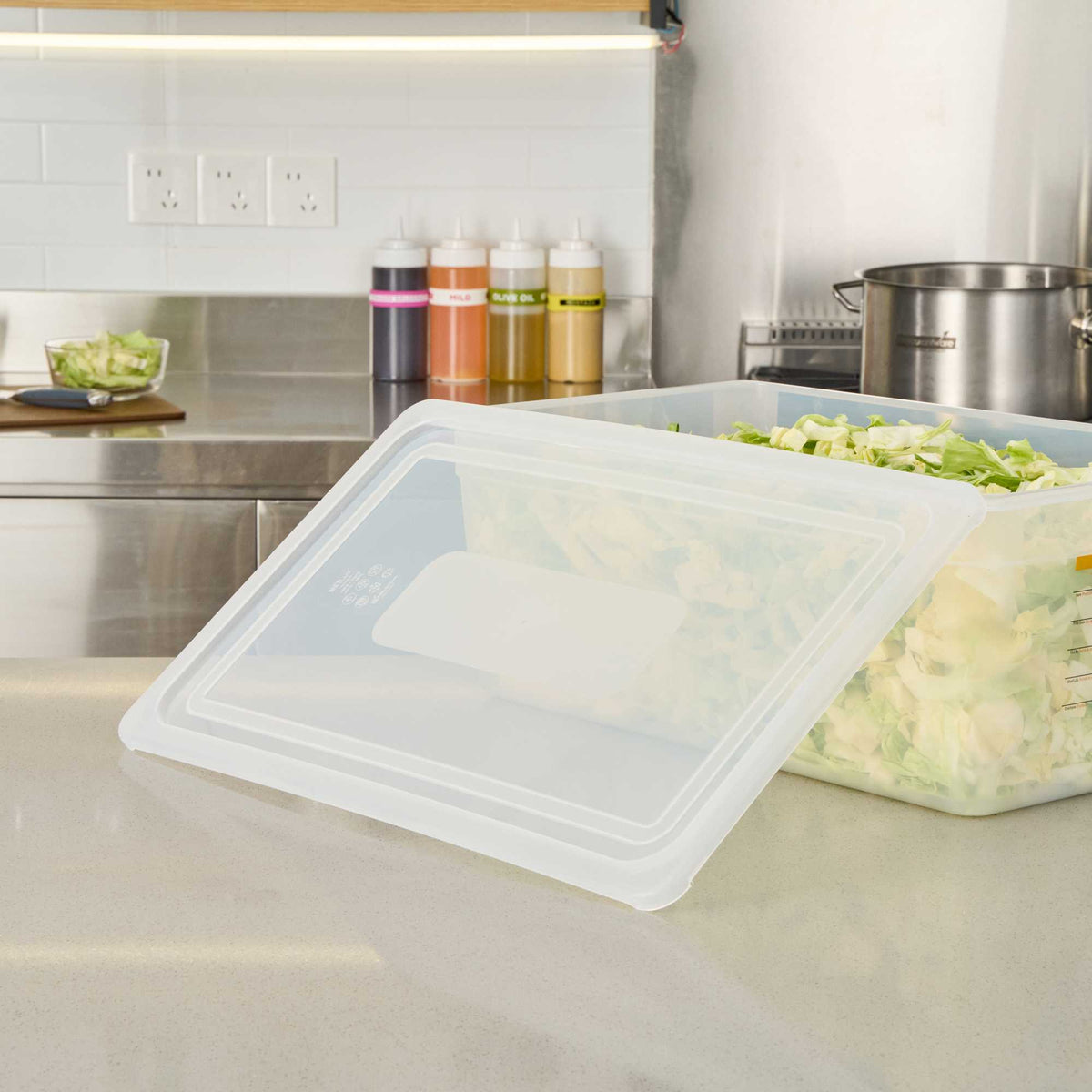Met Lux Rectangle Clear Polypropylene Lid - Fits Full Size Pan - 20 3/4" x 13" - 1 count box