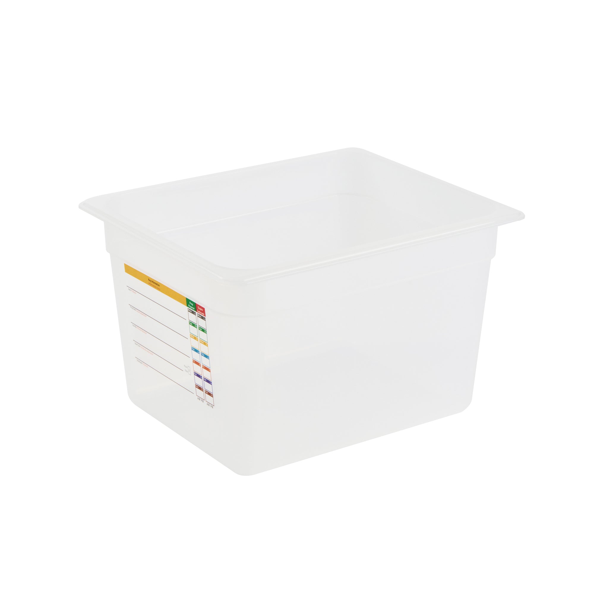 Met Lux Rectangle White Polypropylene Half Size Food Pan - 8" Deep, with Label - 10 count box