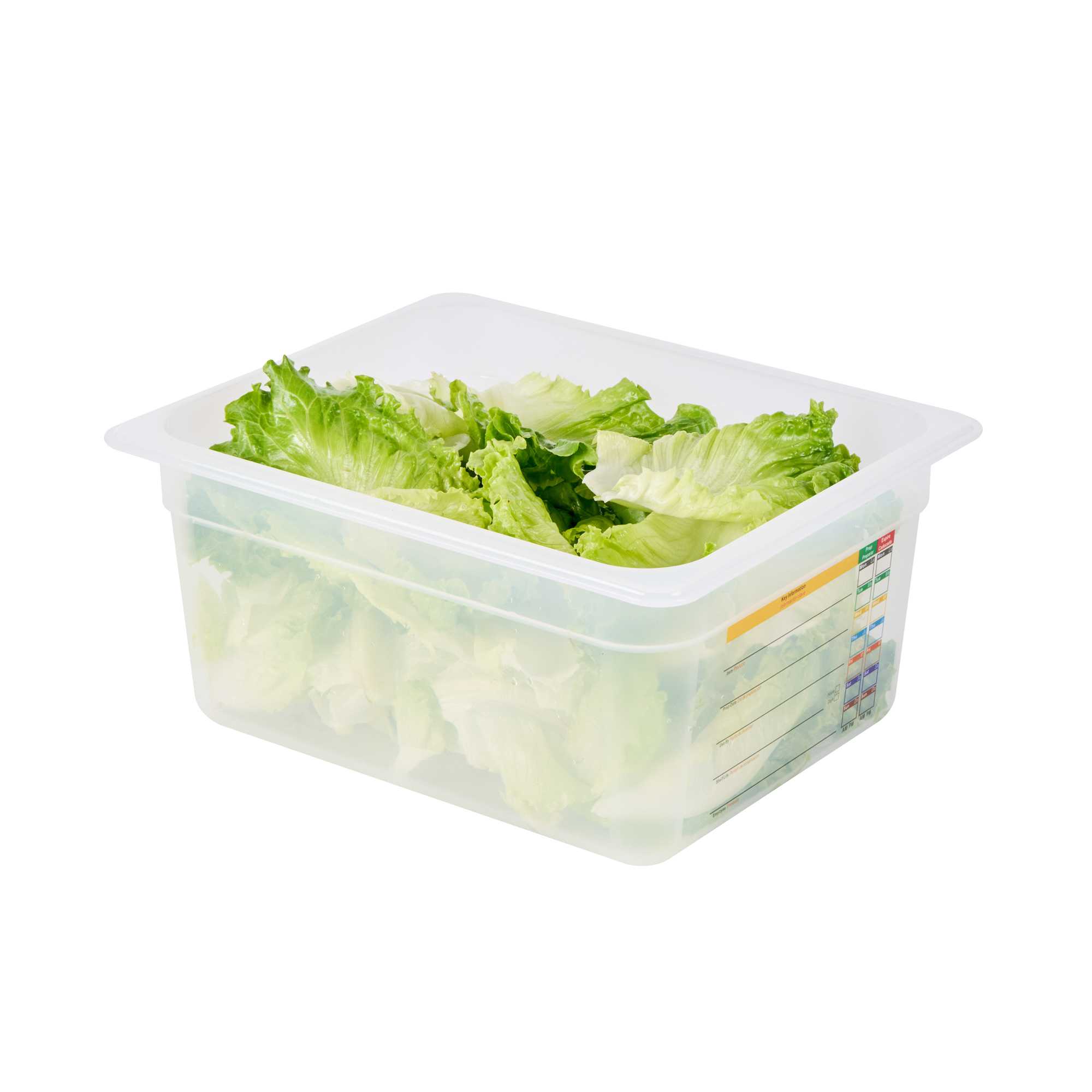 Met Lux Rectangle White Polypropylene Half Size Food Pan - 6" Deep, with Label - 1 count box