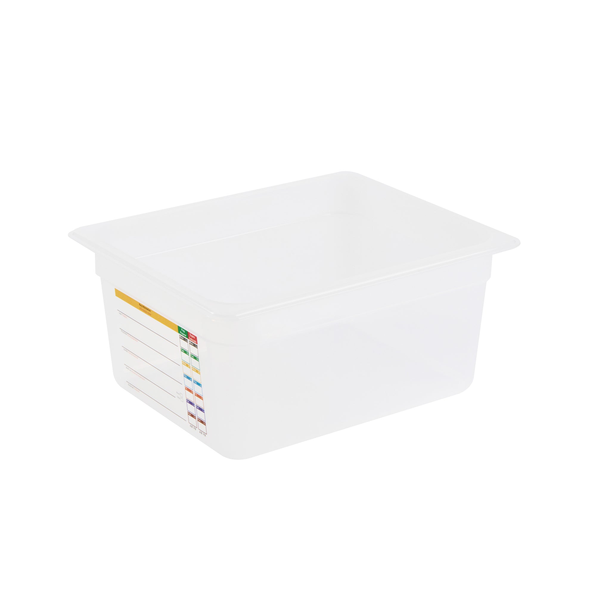 Met Lux Rectangle White Polypropylene Half Size Food Pan - 6" Deep, with Label - 10 count box