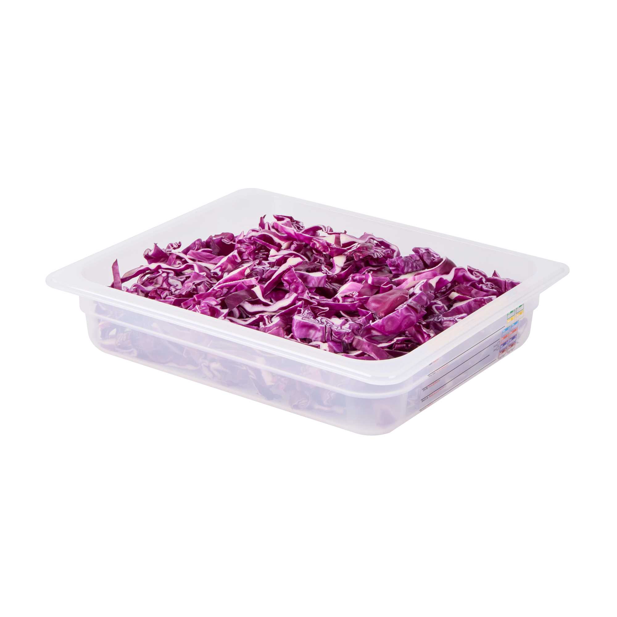 Met Lux Rectangle White Polypropylene Half Size Food Pan - 2.5" Deep, with Label - 1 count box