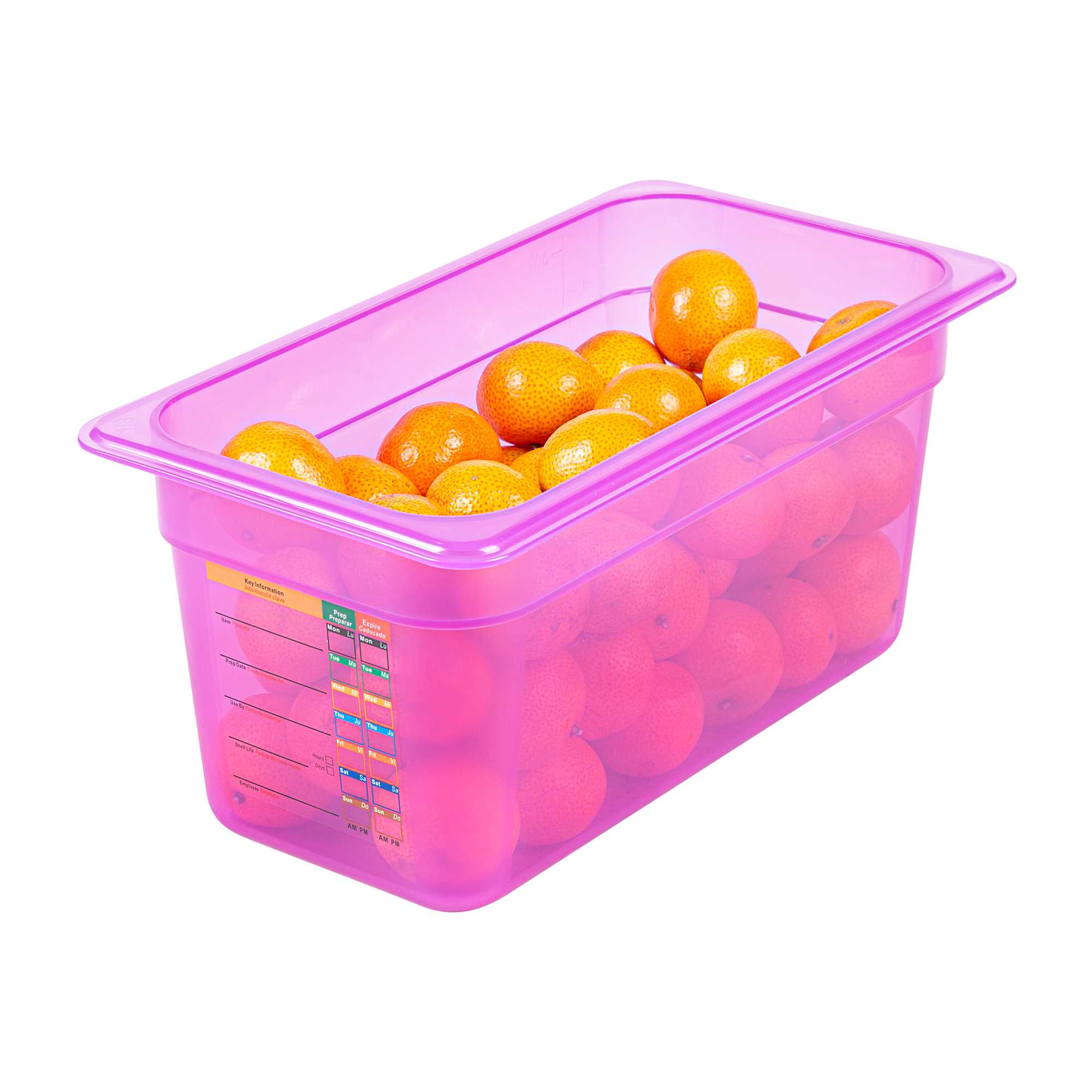 Met Lux Purple Allergen-Free Polypropylene 1/3 Size Food Pan - 6" Deep, with Label - 10 count box