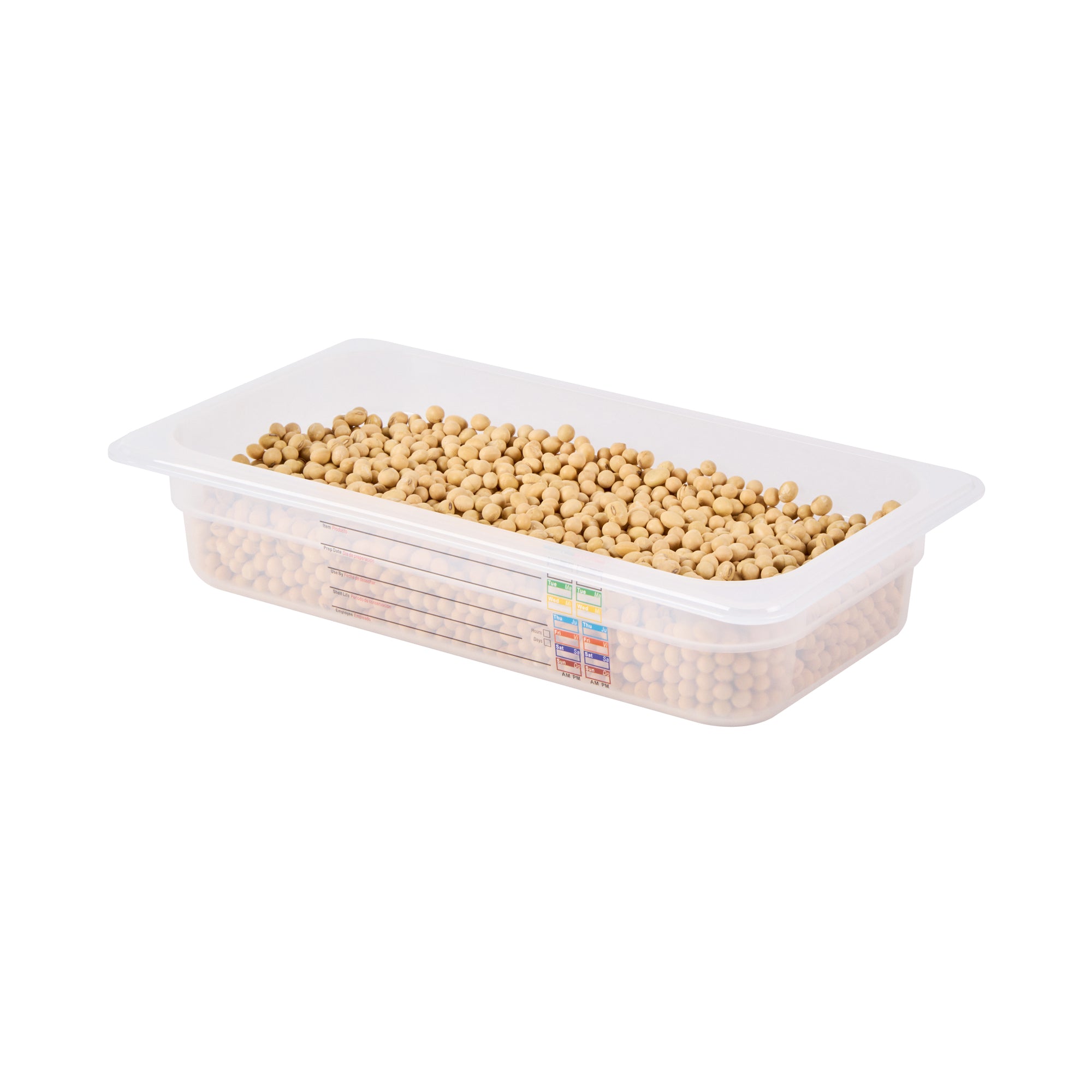 Met Lux Rectangle White Polypropylene 1/3 Size Food Pan - 2.5" Deep, with Label - 10 count box