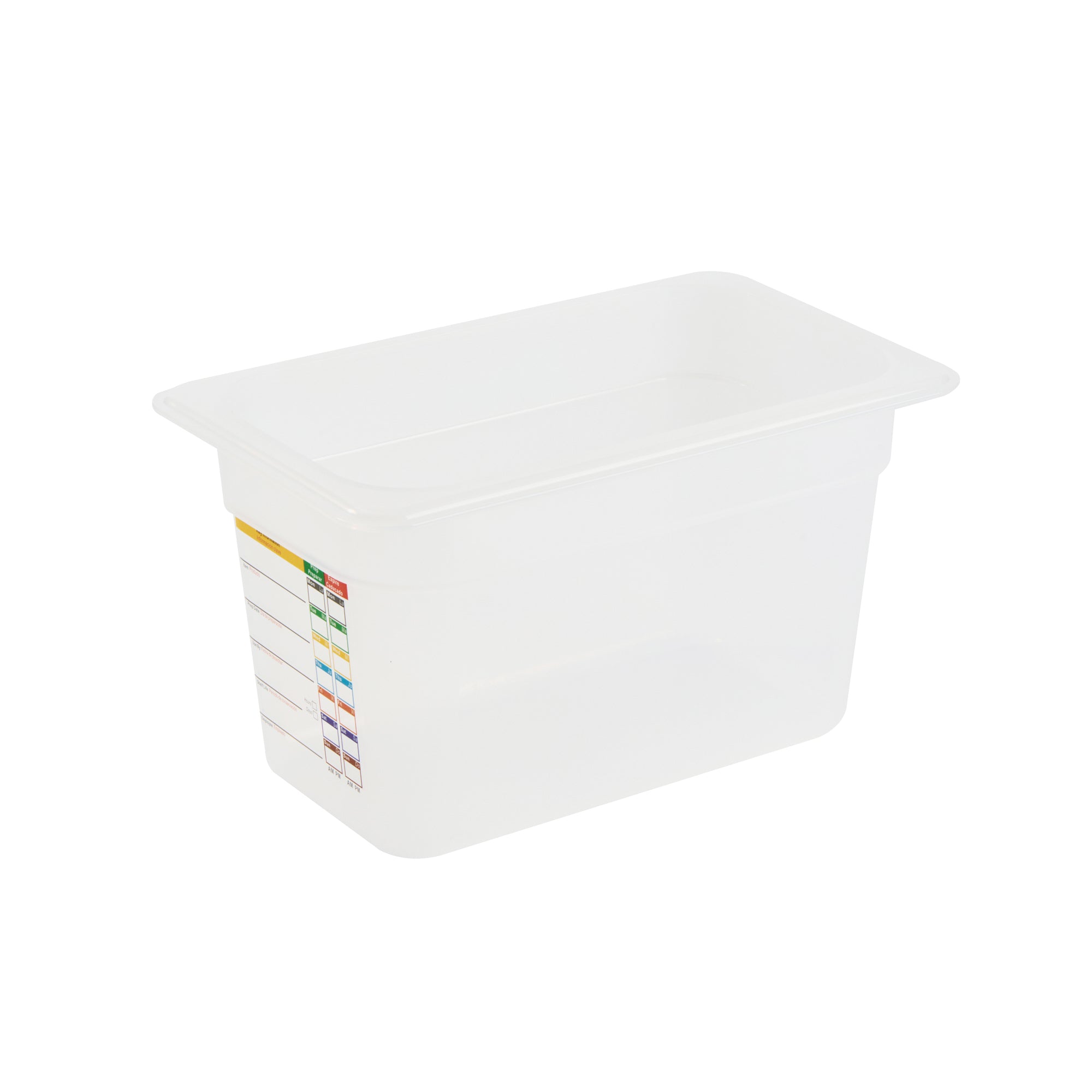 Met Lux Rectangle White Polypropylene 1/4 Size Food Pan - 6" Deep, with Label - 10 count box