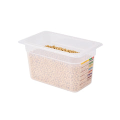 Met Lux Rectangle White Polypropylene 1/4 Size Food Pan - 6