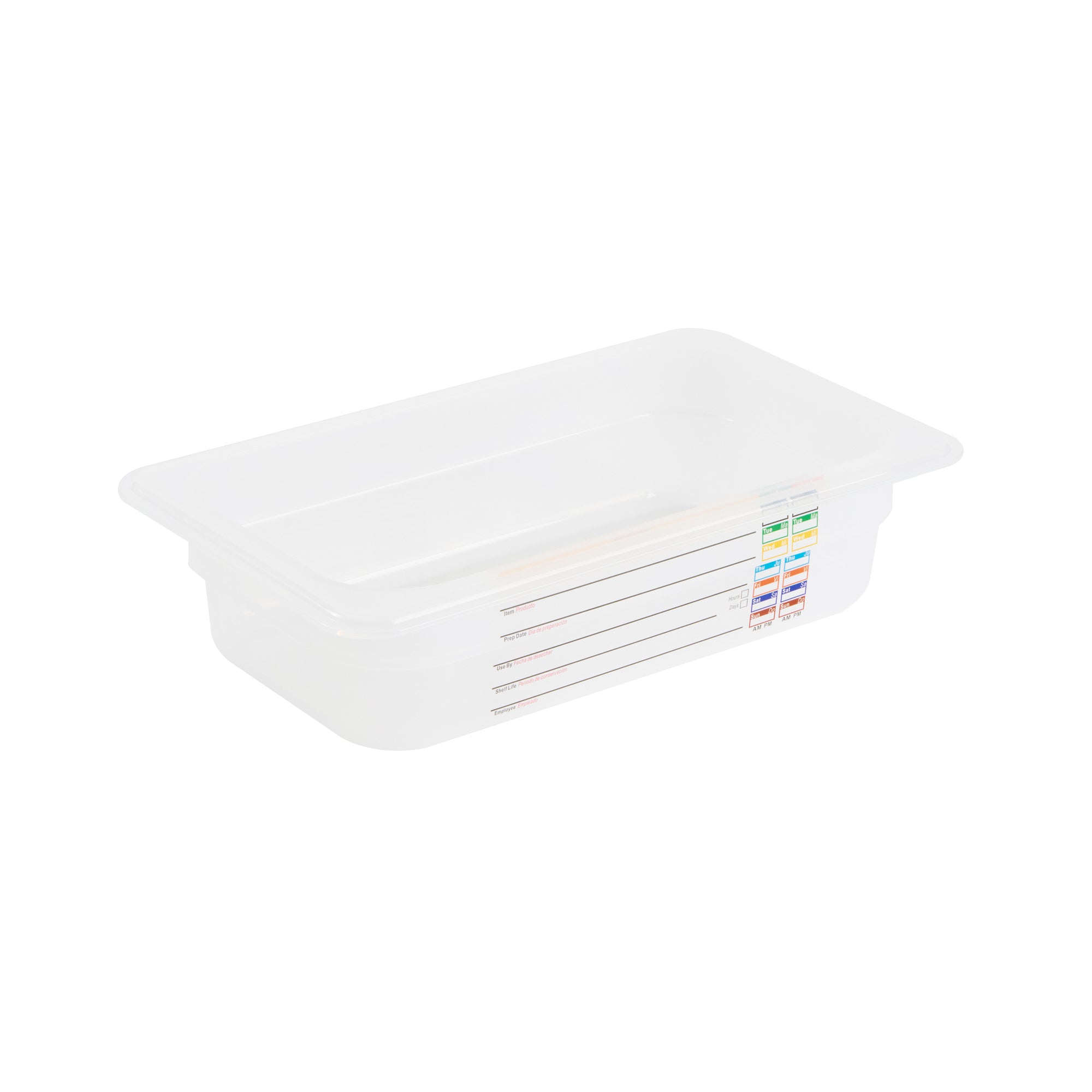 Met Lux Rectangle White Polypropylene 1/4 Size Food Pan - 2.5" Deep, with Label - 10 count box