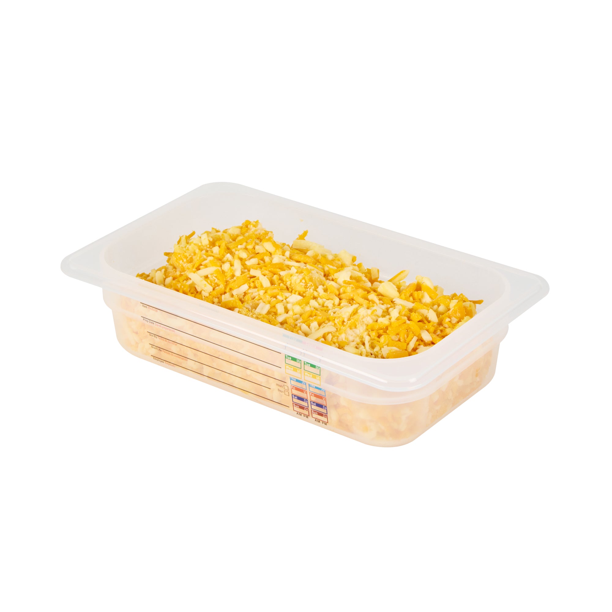 Met Lux Rectangle White Polypropylene 1/4 Size Food Pan - 2.5" Deep, with Label - 10 count box