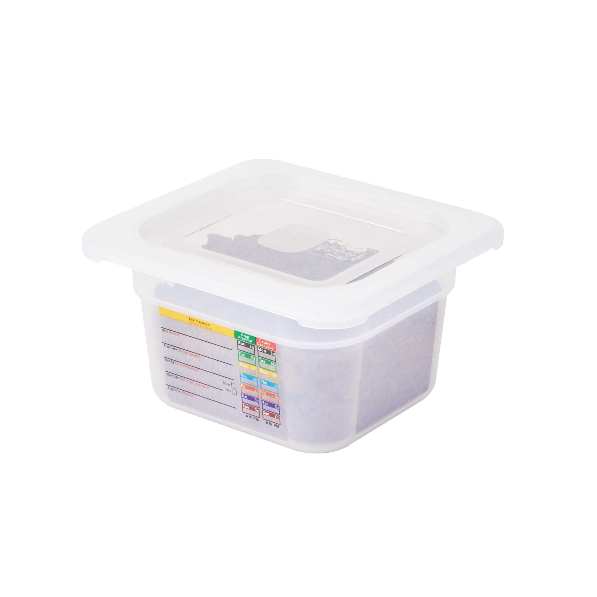 Met Lux Square Clear Polypropylene Lid - Fits 1/6 Size Food Pan - 7" x 6 1/2" - 1 count box