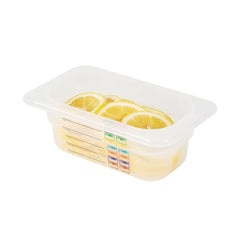 Met Lux Rectangle White Polypropylene 1/9 Size Food Pan - 2.5