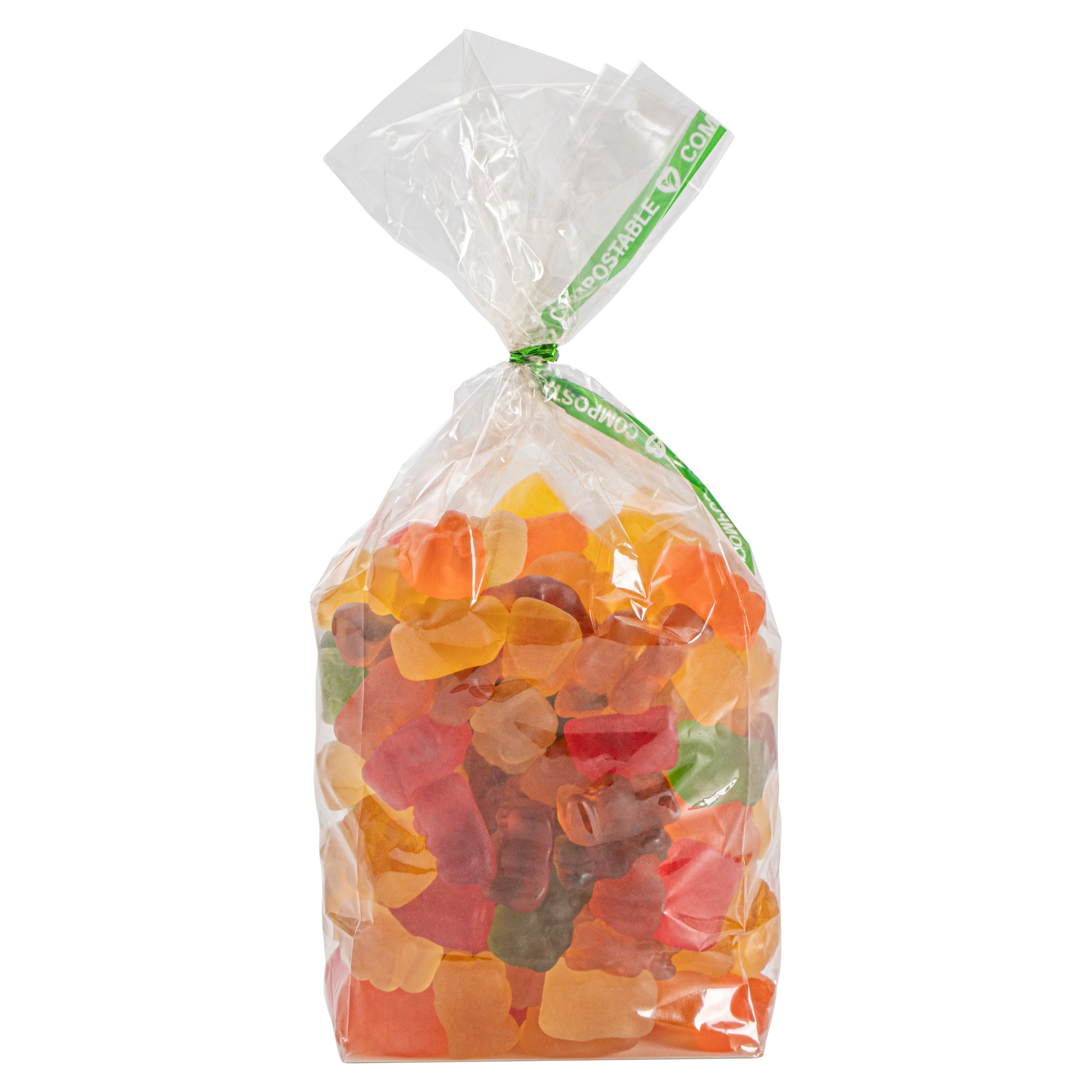 Basic Nature Clear Plastic Gusset Bag - Compostable, Paper Insert, Heat Sealable - 3" x 2" x 8" - 100 count box