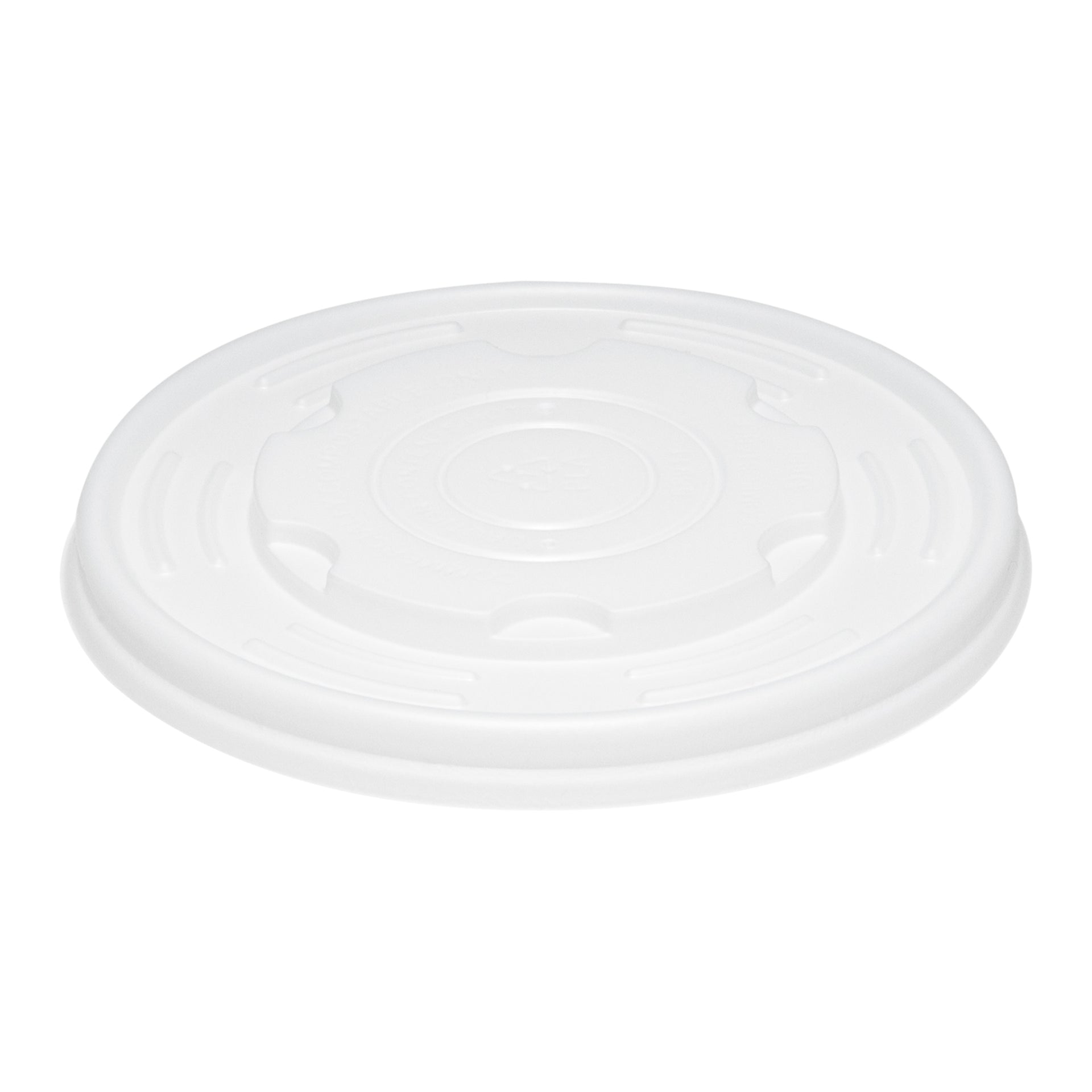 Sustain Round White PLA Plastic Lid - Compostable, Fits 12, 16, 24 & 32 oz Soup Container - 200 count box