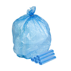 Clean Tek Professional 12 - 16 Gal Blue Plastic Recycling Trash Liner - Linear Low Density, 1 mil - 24