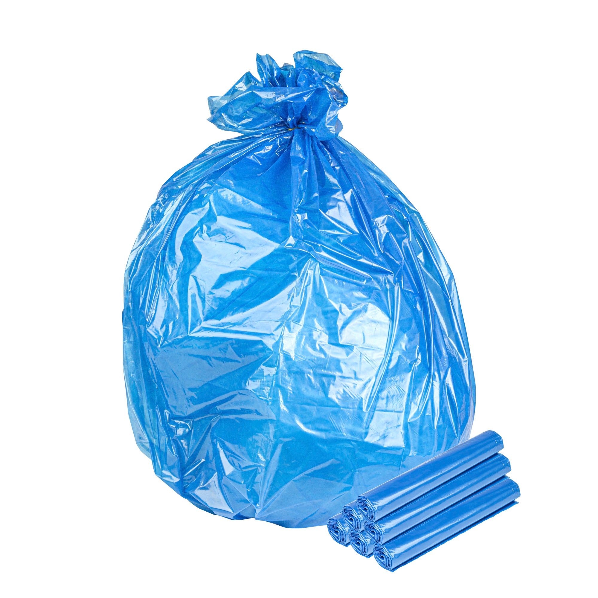 Clean Tek Professional 20 - 30 Gal Blue Plastic Recycling Trash Liner - Linear Low Density, 1 mil - 30" x 36" - 250 count box