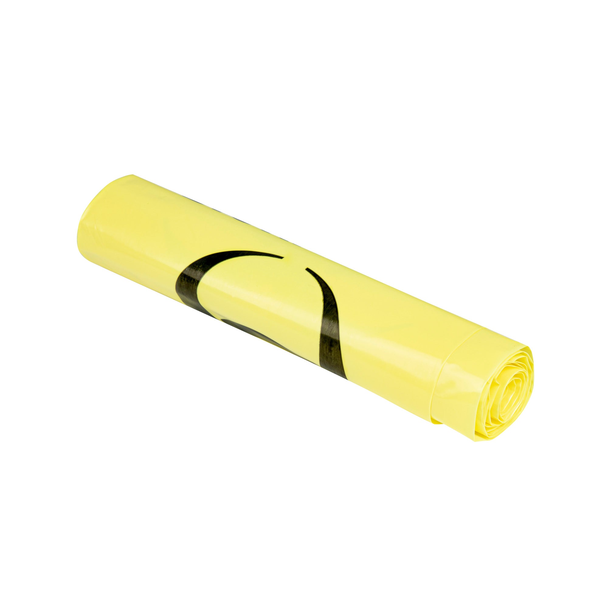 Clean Tek Professional 40-45 Gal Yellow Plastic Biohazard Trash Liner - Infectious Linen,Linear Low Density,3 mil - 40" x 46" - 50 count box