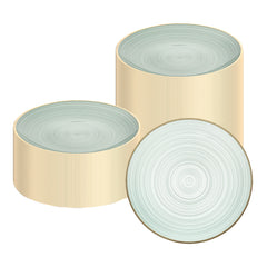 Moderna Round Green Translucent Plastic Gold-Rimmed Plate - Rippled - 7 1/4