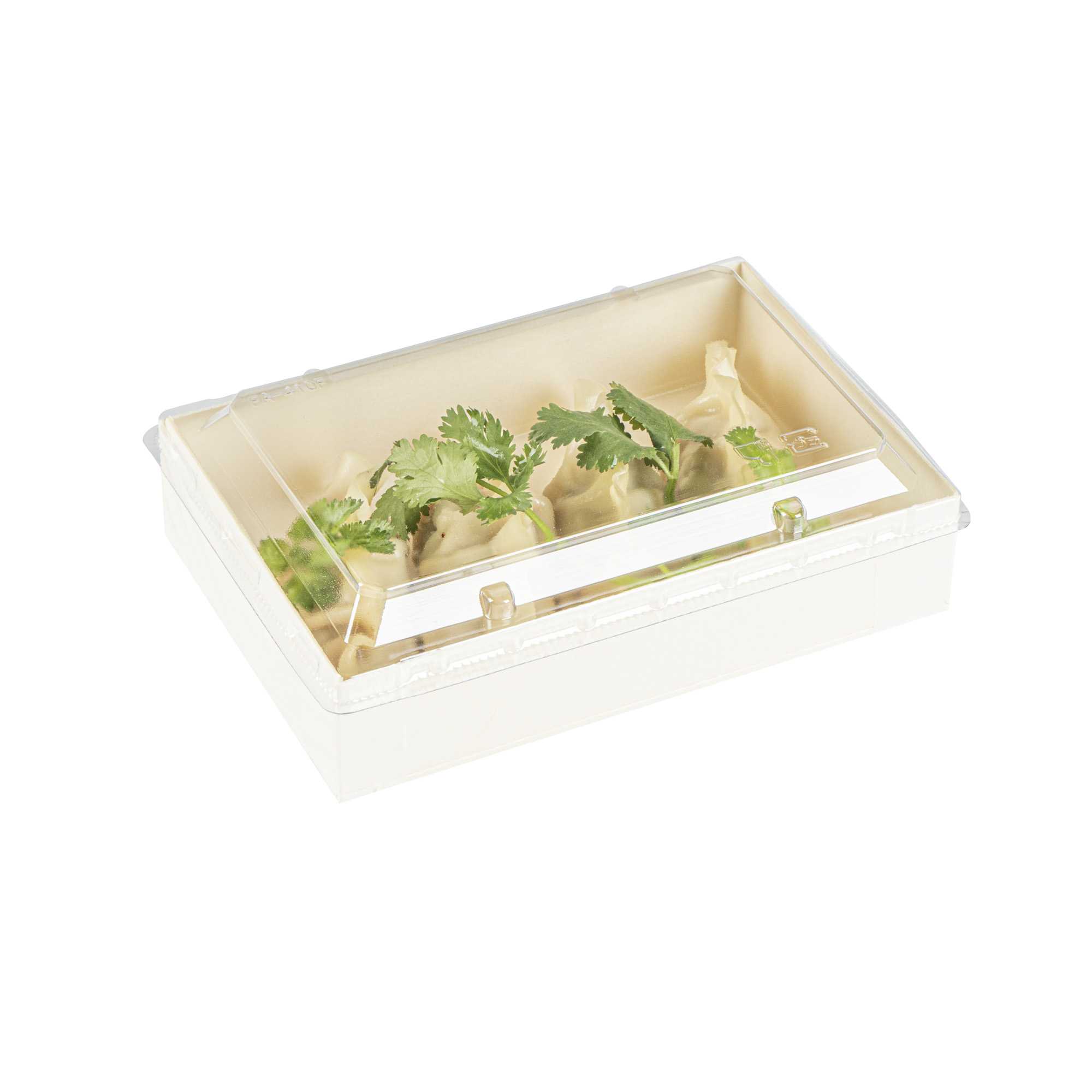 Taipei Rectangle Clear Plastic Lid - Fits 25 oz Bento Box - 10 count box