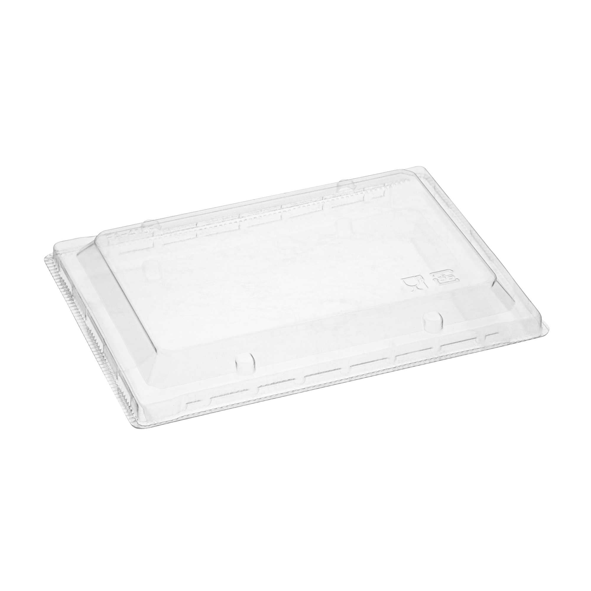 Taipei Rectangle Clear Plastic Lid - Fits 25 oz Bento Box - 10 count box