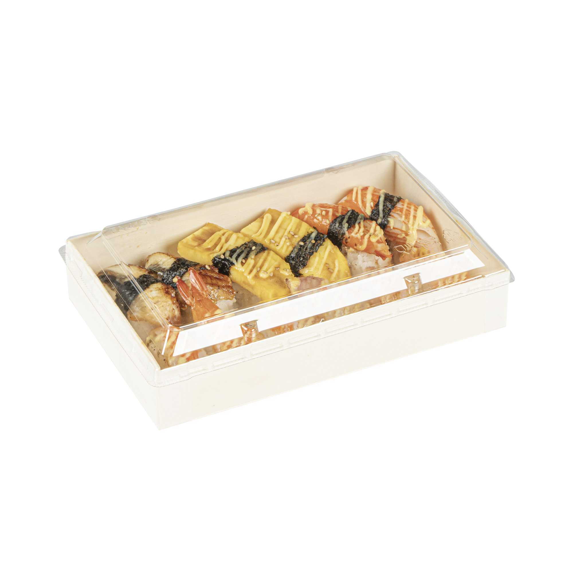 Taipei Rectangle Clear Plastic Lid - Fits 31 oz Bento Box - 10 count box
