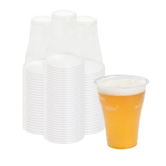 Basic Nature 14 oz Clear PLA Plastic Beer Glass - Compostable - 3 3/4