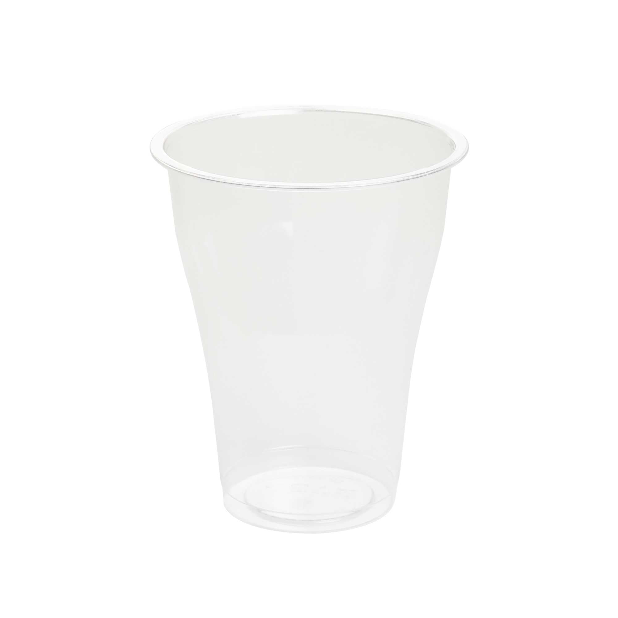 Basic Nature 14 oz Clear PLA Plastic Beer Glass - Compostable - 3 3/4" x 3 3/4" x 4 1/2" - 50 count box