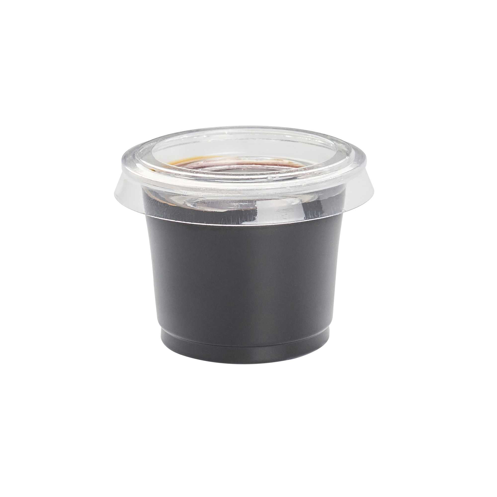 Basic Nature Clear PLA Plastic Lid - Fits 1 oz Portion Cup, Compostable - 100 count box