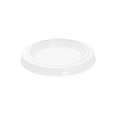 Basic Nature Clear PLA Plastic Lid - Fits 2 / 3 oz Portion Cup, Compostable - 100 count box