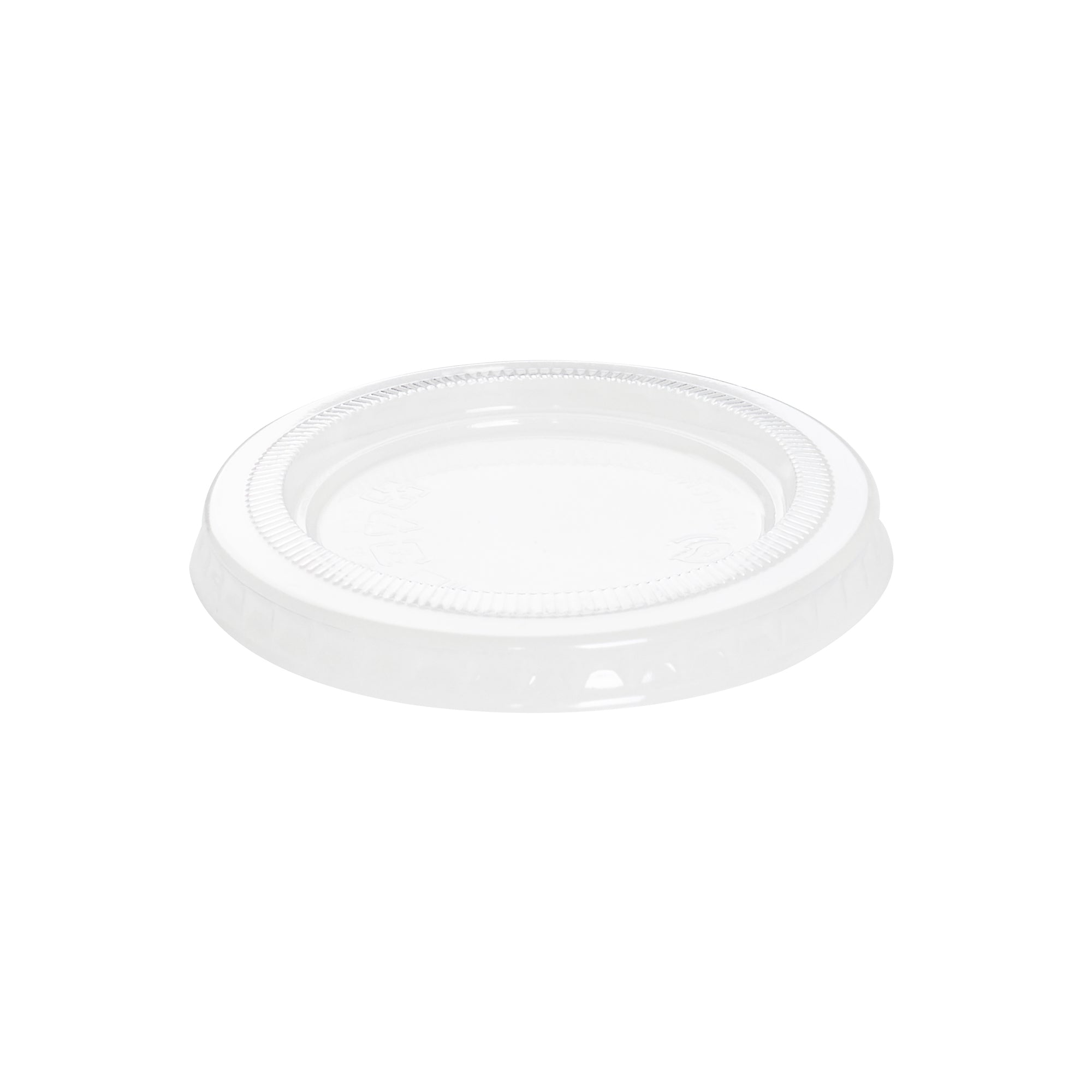 Basic Nature Clear PLA Plastic Lid - Fits 2 / 3 oz Portion Cup, Compostable - 2000 count box